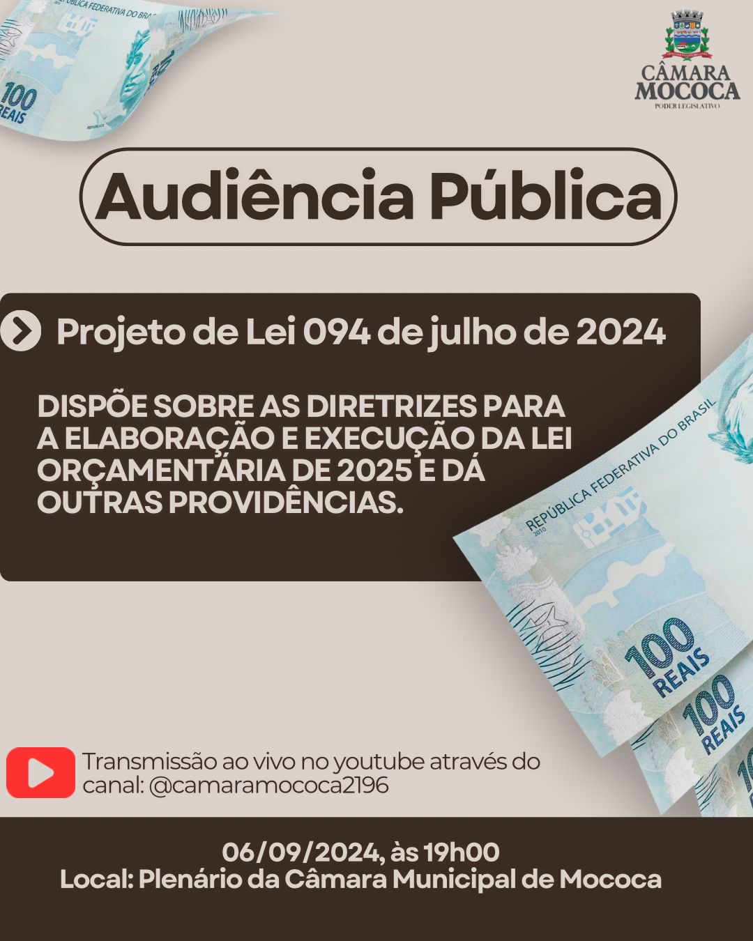 Audiência Pública Projeto de Lei nº 098/2024