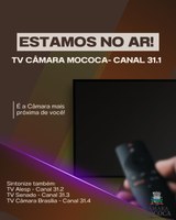 NOVIDADE EM MOCOCA - TV CÂMARA JÁ EM OPERAÇÃO NO CANAL 31.1 